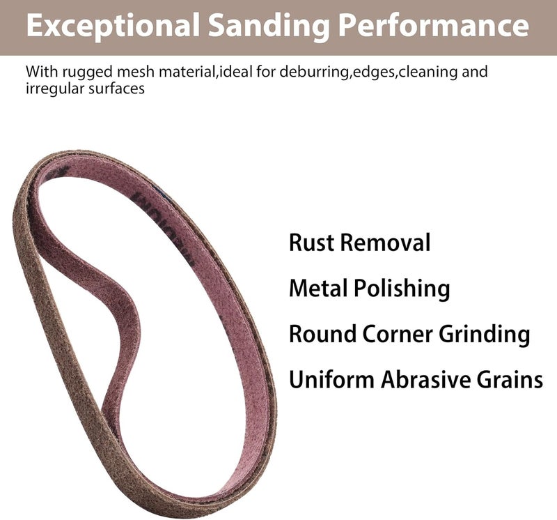 SHUTTLE GENIUS 1 x 30 Inch Sanding Belts, Nylon Non-Woven Surface Conditioning Sanding Belt 150/240 Grit, 1x30 Sander Belt for Metal Polishing, 2 Pack - Image 5